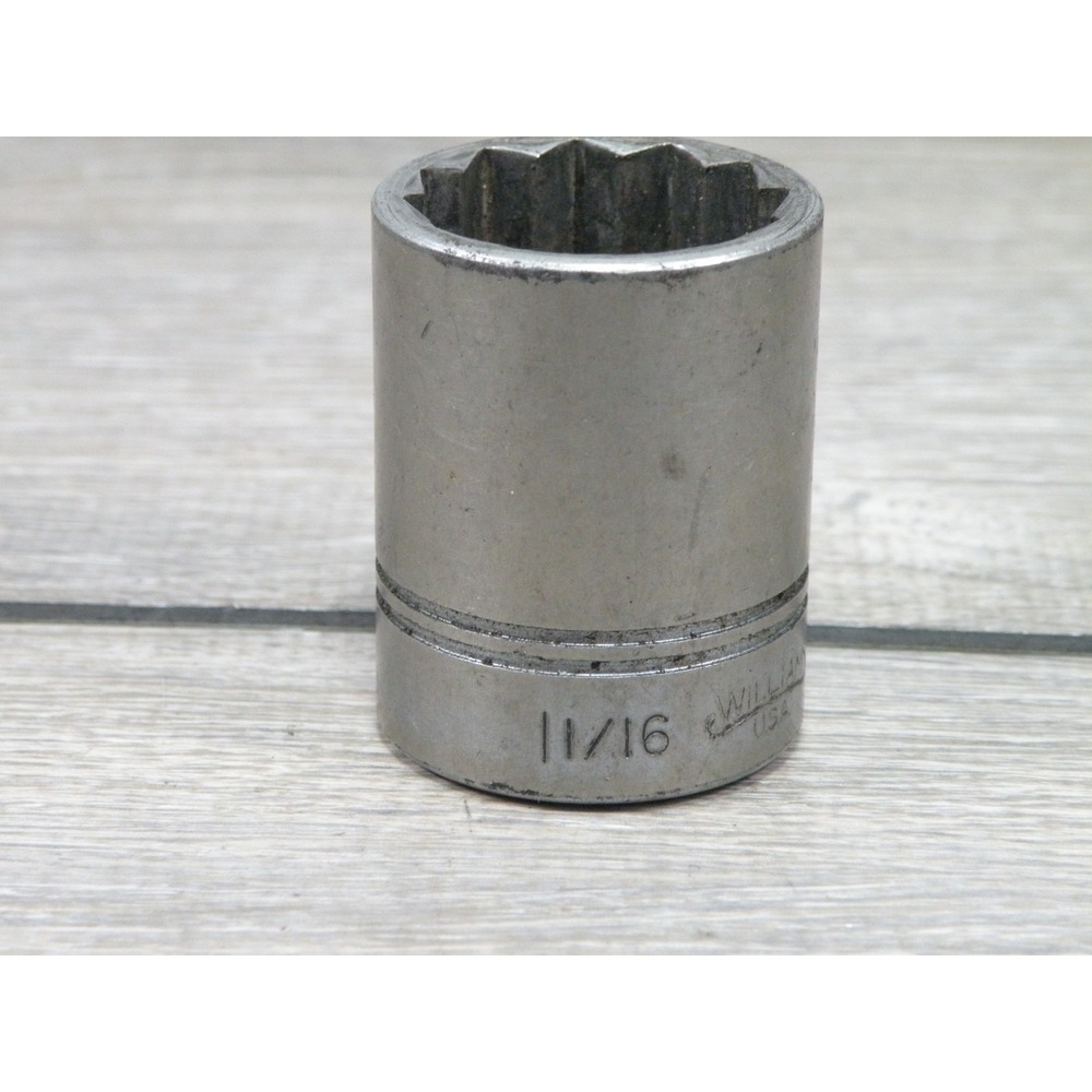 Williams ST-1234 11/16" 12 Point Standard Socket USA Made 1/2" drive